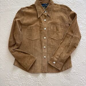 Vintage Joo Jou leather Skin Tan Suede-Style Shirt